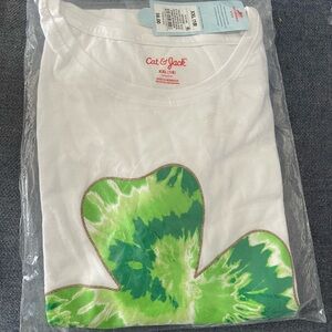 Cat & Jack Kids Tee with Green Tie-Dye Clover